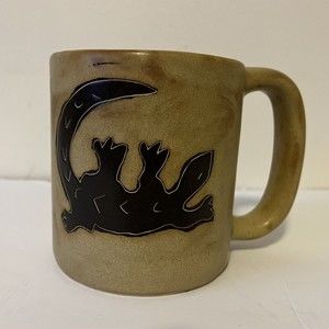 Mara Mexico Pottery Mug Gecko Lizard‎ Handmade Signed By Artist